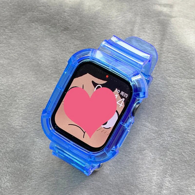 Glacier caurspīdīga siksniņa + korpuss Apple Watch Series 8 7 SE 6 5 priekš Iwatch Band 49mm 45mm 41mm 40mm 44 42mm 38 sporta aproce