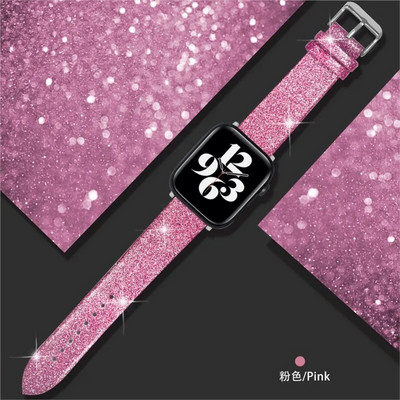 Kožni remen za Apple Watch Band Ultra 49 mm 38 mm 40 mm Žene 42 mm 44 mm 41 mm 45 mm Svjetlucava narukvica i Watch Series 7 8 6 5 4 3 2