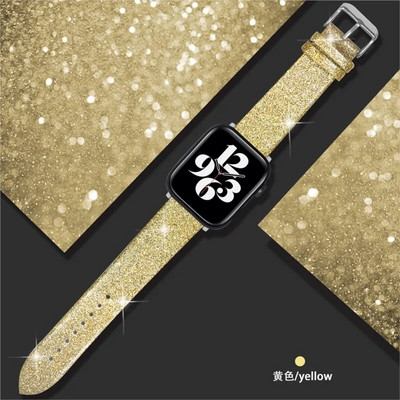 Kožni remen za Apple Watch Band Ultra 49 mm 38 mm 40 mm Žene 42 mm 44 mm 41 mm 45 mm Svjetlucava narukvica i Watch Series 7 8 6 5 4 3 2