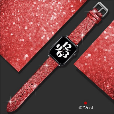 Kožni remen za Apple Watch Band Ultra 49 mm 38 mm 40 mm Žene 42 mm 44 mm 41 mm 45 mm Svjetlucava narukvica i Watch Series 7 8 6 5 4 3 2