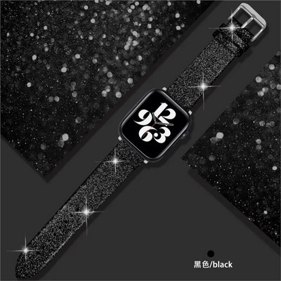 Kožni remen za Apple Watch Band Ultra 49 mm 38 mm 40 mm Žene 42 mm 44 mm 41 mm 45 mm Svjetlucava narukvica i Watch Series 7 8 6 5 4 3 2