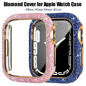 Θήκη Bling για Apple Watch series 8 7 6 5 4 41mm 45mm Protector Diamond iWatch Protective PC Bumper Glitter Γυναικεία αξεσουάρ