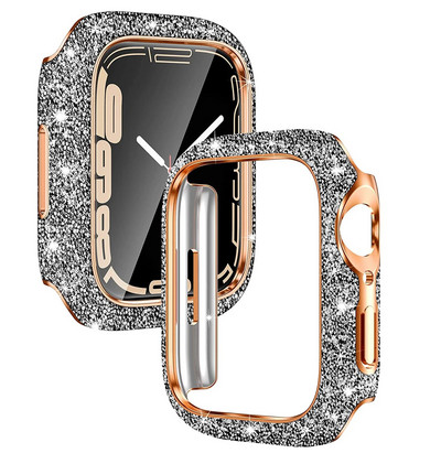 Θήκη Bling για Apple Watch series 8 7 6 5 4 41mm 45mm Protector Diamond iWatch Protective PC Bumper Glitter Γυναικεία αξεσουάρ