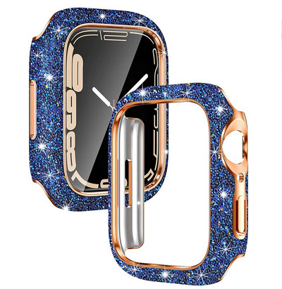 Θήκη Bling για Apple Watch series 8 7 6 5 4 41mm 45mm Protector Diamond iWatch Protective PC Bumper Glitter Γυναικεία αξεσουάρ