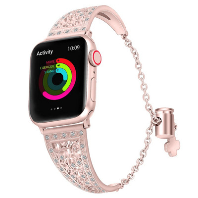 Bling metalne narukvice kompatibilne s Apple Watch narukvicom iwatch SE Series Ultra 8 7 6 5 4 3 2 1 Dotjeran nakit Dijamantna narukvica Narukvica