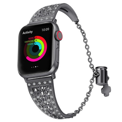 Μεταλλικές ζώνες Bling συμβατές με Apple Watch Band iwatch SE Series Ultra 8 7 6 5 4 3 2 1 Βραχιόλι με διαμάντια κοσμήματα