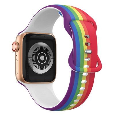 Λουράκι σιλικόνης για Apple Watch ultra 49mm 44mm 40mm 3mm 42mm 42mm 45mm Εκτυπωμένο αθλητικό βραχιόλι iWatch series 7 3 4 5 6 se 8 band