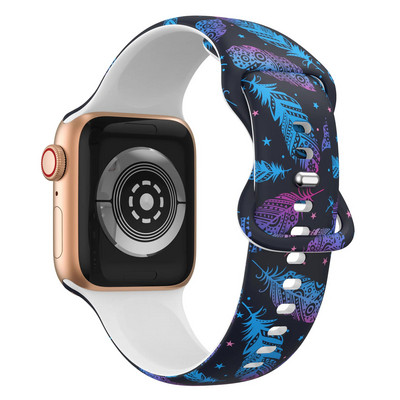Λουράκι σιλικόνης για Apple Watch ultra 49mm 44mm 40mm 3mm 42mm 42mm 45mm Εκτυπωμένο αθλητικό βραχιόλι iWatch series 7 3 4 5 6 se 8 band