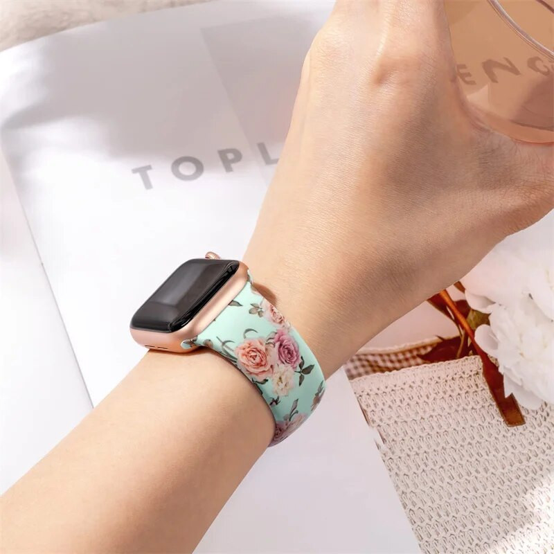 Λουράκι σιλικόνης για Apple Watch ultra 49mm 44mm 40mm 3mm 42mm 42mm 45mm Εκτυπωμένο αθλητικό βραχιόλι iWatch series 7 3 4 5 6 se 8 band