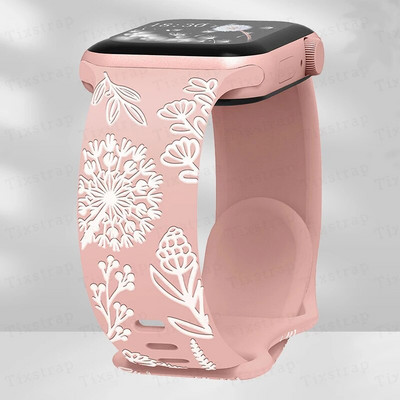 Skull Engraved Strap For Apple Watch Band Ultra 2 49mm 45 44 40 41 42 38mm Floral Silicone Bracelet For iWatch Series 8 9 765 SE