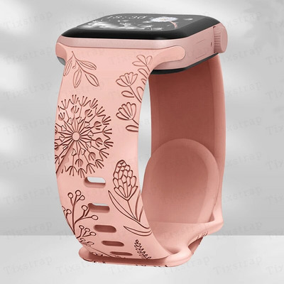 Skull Engraved Strap For Apple Watch Band Ultra 2 49mm 45 44 40 41 42 38mm Floral Silicone Bracelet For iWatch Series 8 9 765 SE
