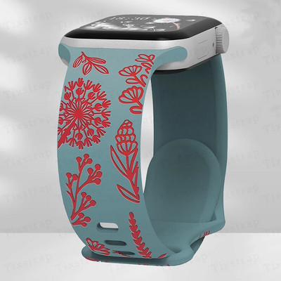 Skull Engraved Strap For Apple Watch Band Ultra 2 49mm 45 44 40 41 42 38mm Floral Silicone Bracelet For iWatch Series 8 9 765 SE