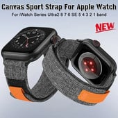 Canvas Sport Strap For Apple Watch Ultra 49mm 8 7 6 SE 5 4 3 Nylon Band For iWatch Series 45mm 44mm 42mm 41mm 40mm 38mm βραχιόλι