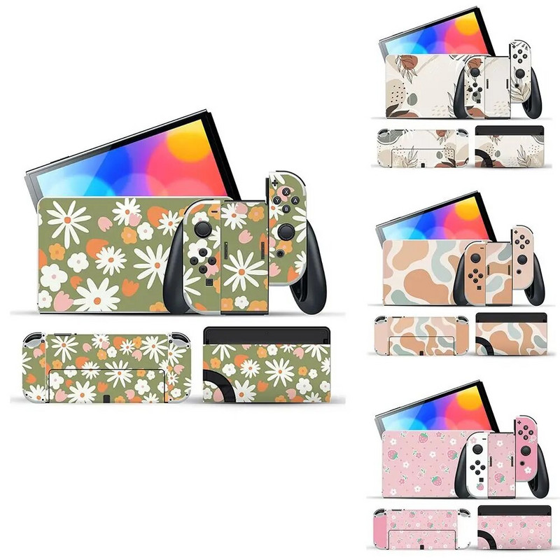 Pilns spēļu konsoles dekoru komplekts DIY uzlīmes Estētiskas ādas uzlīmes aizsargapvalks Nintendo slēdzim Nintendo slēdzim