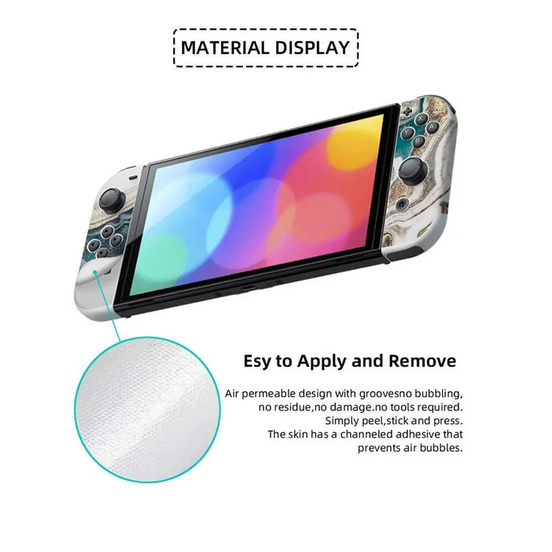 Pilns spēļu konsoles dekoru komplekts DIY uzlīmes Estētiskas ādas uzlīmes aizsargapvalks Nintendo slēdzim Nintendo slēdzim