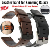 22 24mm Curea de ceas din piele pentru ceas Samsung Galaxy 3 46mm 42 Active2 40 44 SmartWatch Curea cu eliberare rapidă 18 20mm Bratara