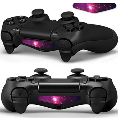 2 gab LED Light Bar Decal vinila uzlīme PS4/Pro/Slim kontrolierim PlayStation 4 piederumu vadības spēļu paneļa vāciņiem