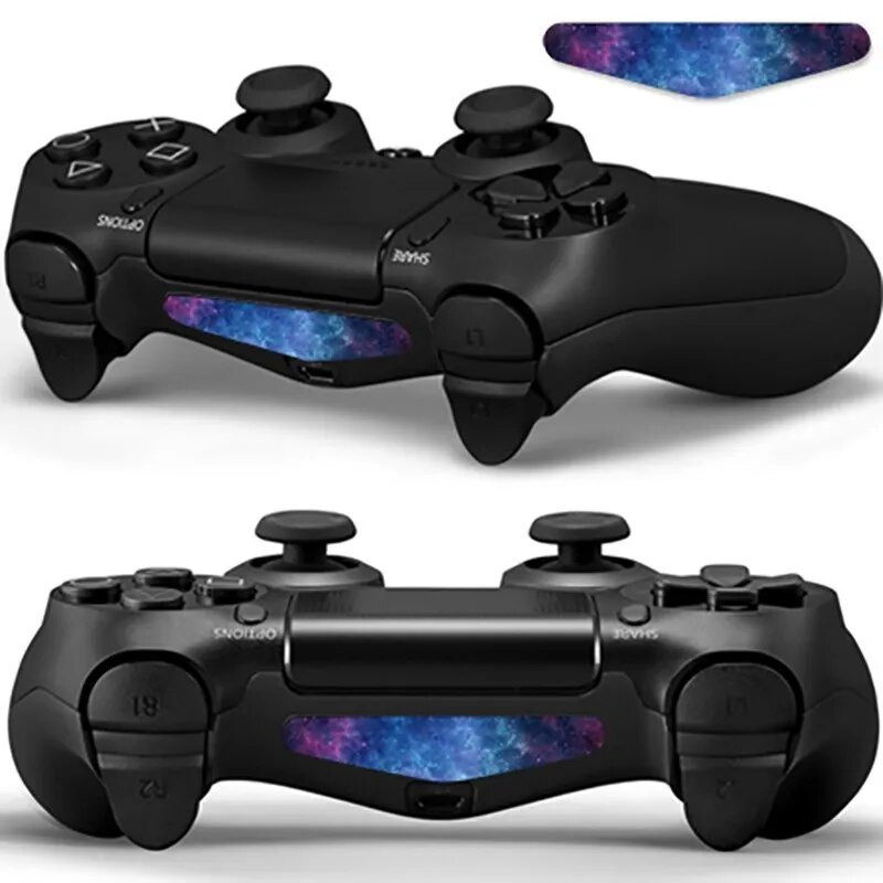 2 gab LED Light Bar Decal vinila uzlīme PS4/Pro/Slim kontrolierim PlayStation 4 piederumu vadības spēļu paneļa vāciņiem