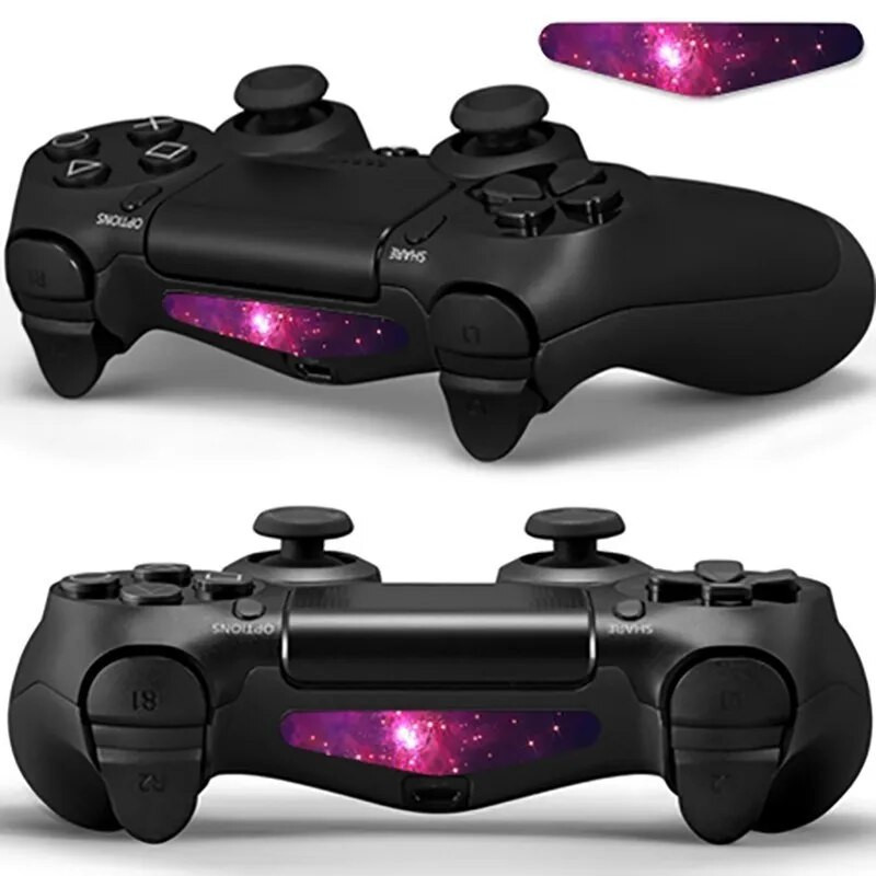 2 gab LED Light Bar Decal vinila uzlīme PS4/Pro/Slim kontrolierim PlayStation 4 piederumu vadības spēļu paneļa vāciņiem