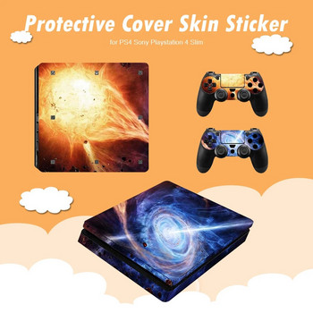 Защитен капак Skin Sticker за PS4 Slim Vinyl Decal за Sony Playstation 4 Slim Console 2 Контролер Стикери Аксесоари