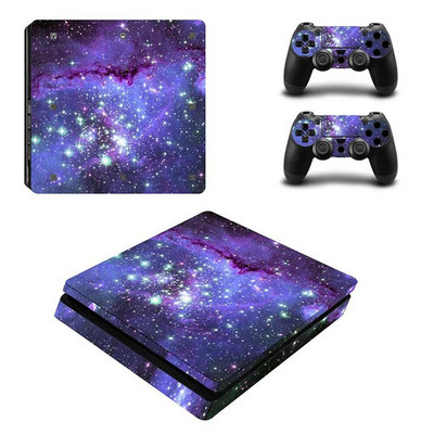 Aizsargpārklājuma ādas uzlīme priekš PS4 Slim Vinila uzlīme Sony Playstation 4 Slim Console 2 Controller uzlīmes Aksesuāri