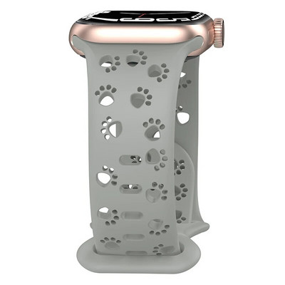 Κοίλο λουράκι σιλικόνης για iWatch Series 8 7 6 5 4 3 SE Leopard Χαραγμένο λουράκι για Apple Watch Band 38 40 42 44 45 49mm βραχιόλι