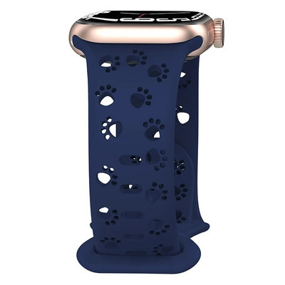 Κοίλο λουράκι σιλικόνης για iWatch Series 8 7 6 5 4 3 SE Leopard Χαραγμένο λουράκι για Apple Watch Band 38 40 42 44 45 49mm βραχιόλι