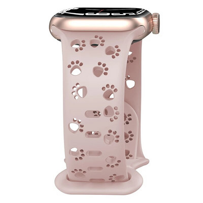 Κοίλο λουράκι σιλικόνης για iWatch Series 8 7 6 5 4 3 SE Leopard Χαραγμένο λουράκι για Apple Watch Band 38 40 42 44 45 49mm βραχιόλι