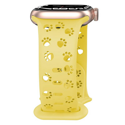 Κοίλο λουράκι σιλικόνης για iWatch Series 8 7 6 5 4 3 SE Leopard Χαραγμένο λουράκι για Apple Watch Band 38 40 42 44 45 49mm βραχιόλι