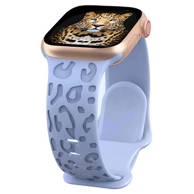 Κοίλο λουράκι σιλικόνης για iWatch Series 8 7 6 5 4 3 SE Leopard Χαραγμένο λουράκι για Apple Watch Band 38 40 42 44 45 49mm βραχιόλι