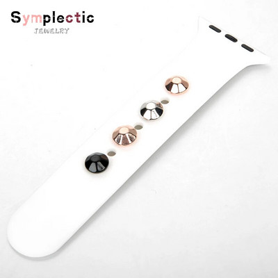 Decorație simplectică curea pentru Apple Watch Brățară din silicon Cuie decorative cu labe de metal pentru iwatch Accesoriu curea sport