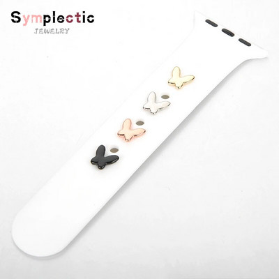 Decorație simplectică curea pentru Apple Watch Brățară din silicon Cuie decorative cu labe de metal pentru iwatch Accesoriu curea sport