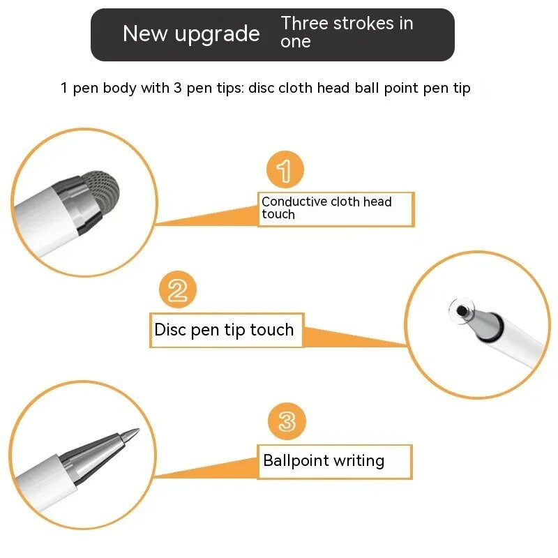 Magnetska adsorpcija 3 u 1 univerzalna kapacitivna pisaljka vrhovi vijak s tintom bez baterije za Android zaslone osjetljive na dodir Iphone