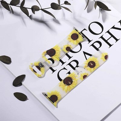 λουλούδι εκτύπωσης λουράκι σιλικόνης για λουράκι ρολογιού apple 45mm 41mm 44mm 40mm 42 38 mm ρολόι iwatch series 8 7 6 5 4 3 2 βραχιόλι