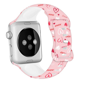 Каишки Lover Heart Rose за iWatch Ultra 49 38 40 41 42 44 45 мм силиконова каишка Correa за гривна Apple Watch Series 9 876 SE 54