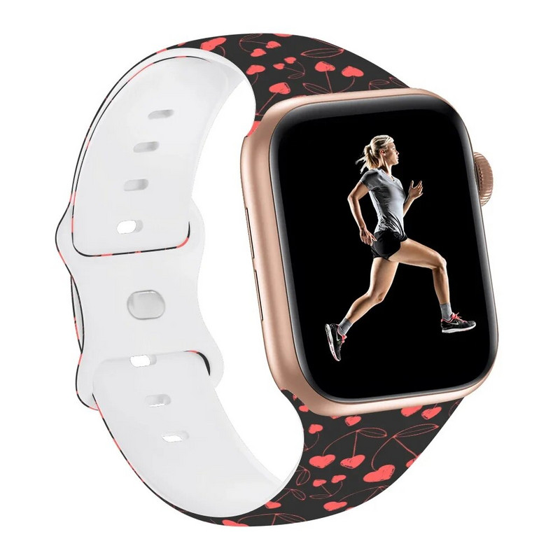 Lover Heart Rose Siksnas iWatch Ultra 49 38 40 41 42 44 45 mm Correa silikona siksniņa Apple Watch Series 9 876 SE 54 rokassprādzei