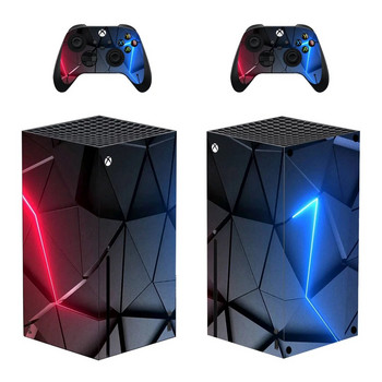 Фрагмент Red Style Xbox Series X Стикер за кожа за конзола и 2 контролера Decal Винилови защитни кожи Стил 1