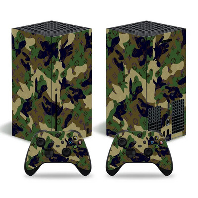 Skin Sticker Camouflage Design Προστατευτικό κάλυμμα περιτυλίγματος βινυλίου Πλήρες σετ συμβατό με κονσόλα X-box Series X και 2 χειριστήρια