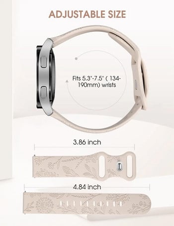 TOYOUTHS Dandelion Floral Engraved Band για Samsung Galaxy Watch 6/5/4 40mm 44mm Silicone Sport Solo Loop Strap for Active 2