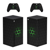 Geomeetria stiiliga Xboxi seeria X nahakleebis konsooli ja 2 kontrolleri jaoks, vinüülist kaitsekatted, stiil 1