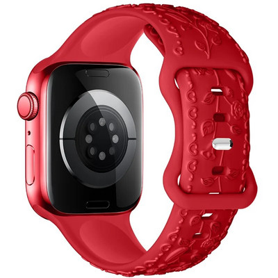 Χαραγμένο λουράκι για Apple Watch Ultra 2 Band 49mm 44MM 40mm 41/45mm 38/42mm Βραχιόλι σιλικόνης για IWatch Series 9 8 7 6 SE 5 4 3