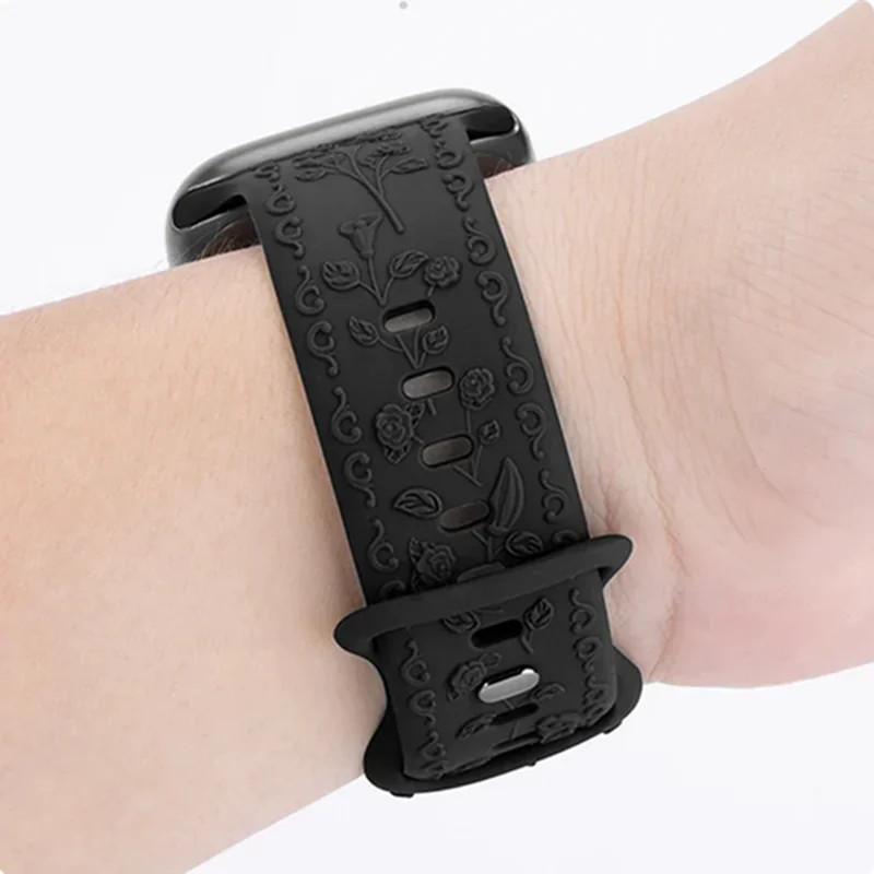 Χαραγμένο λουράκι για Apple Watch Ultra 2 Band 49mm 44MM 40mm 41/45mm 38/42mm Βραχιόλι σιλικόνης για IWatch Series 9 8 7 6 SE 5 4 3