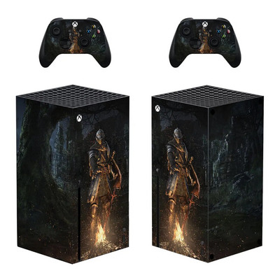 Autocolant de piele în stil Dark Soul pentru Xbox Series X pentru consolă și 2 controlere Decal Piele de protecție din vinil stil 1