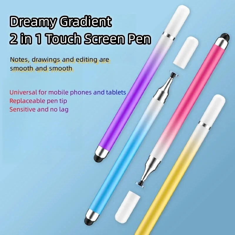 2 u 1 Gradient Stylus disk s dvije glave Olovka za zaslon osjetljiv na dodir Mobilni telefon Tablet Stylus Clip Kapacitivna olovka
