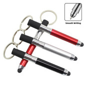 Stilo 2 în 1, cu inel de cheie, stilou portabil capacitiv, pentru smartphone, tabletă, ecran tactil, pentru iPhone, Huawei, telefon Android