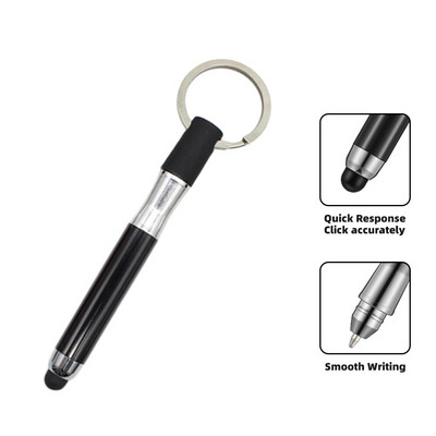 Stilo 2 în 1, cu inel de cheie, stilou portabil capacitiv, pentru smartphone, tabletă, ecran tactil, pentru iPhone, Huawei, telefon Android