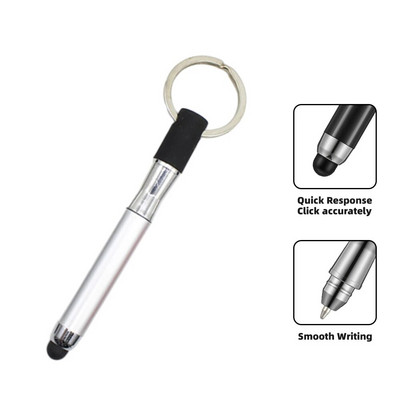 Stilo 2 în 1, cu inel de cheie, stilou portabil capacitiv, pentru smartphone, tabletă, ecran tactil, pentru iPhone, Huawei, telefon Android