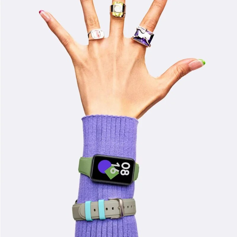 Siksniņa Xiaomi Mi Band 7 Pro mākslīgās ādas tekstūras silikona aproce rokassprādze Viedais pulkstenis Miband 7 Pro pulksteņa siksnām