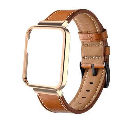 Δερμάτινο λουράκι υψηλής ποιότητας για Xiaomi mi watch Βραχιόλι Lite For Redmi Watch 2 3 Lite Metal Case προστατευτικό πλαίσιο προφυλακτήρα κάλυμμα