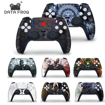 Data Frog Camouflage Skin matrica PS5 Gamepad Joystick védőmatrica borítója Playstation 5 kontroller játéktartozékaihoz